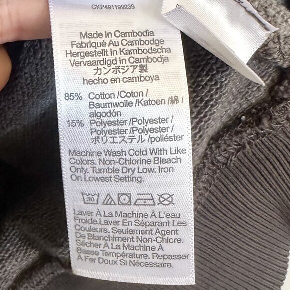 NWT Madewell Boyfriend Midweight Hoodie Sweatshirt in Coal - Size: Small - Picture 4 of 11